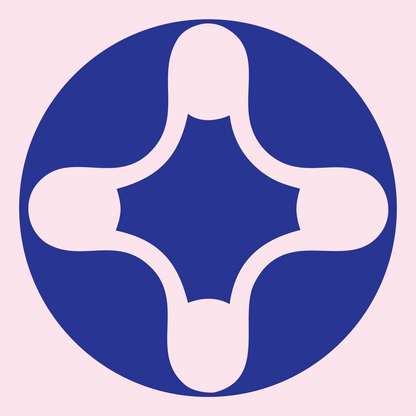 Negative Space Drone Circle Badge #fce4ec/#283593