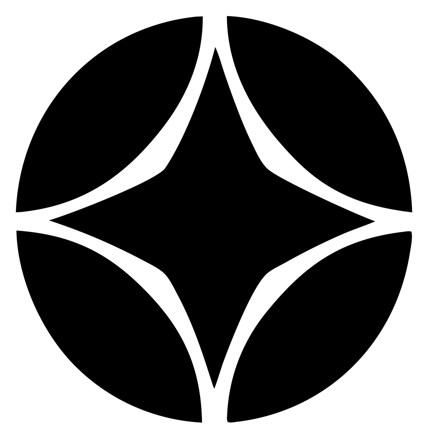 Negative Space Star Circle Mark #ffffff/#000000