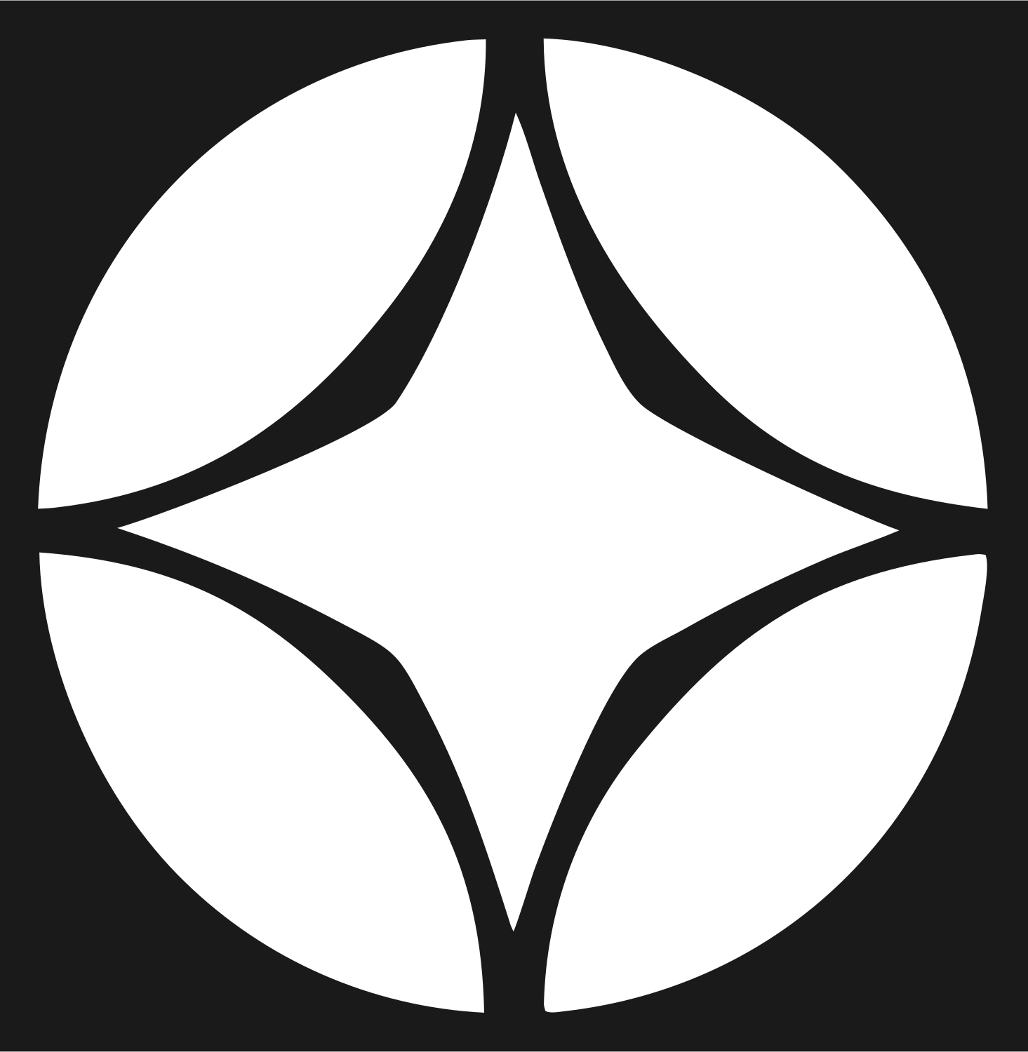 Negative Space Star Circle Mark #1a1a1a/#ffffff