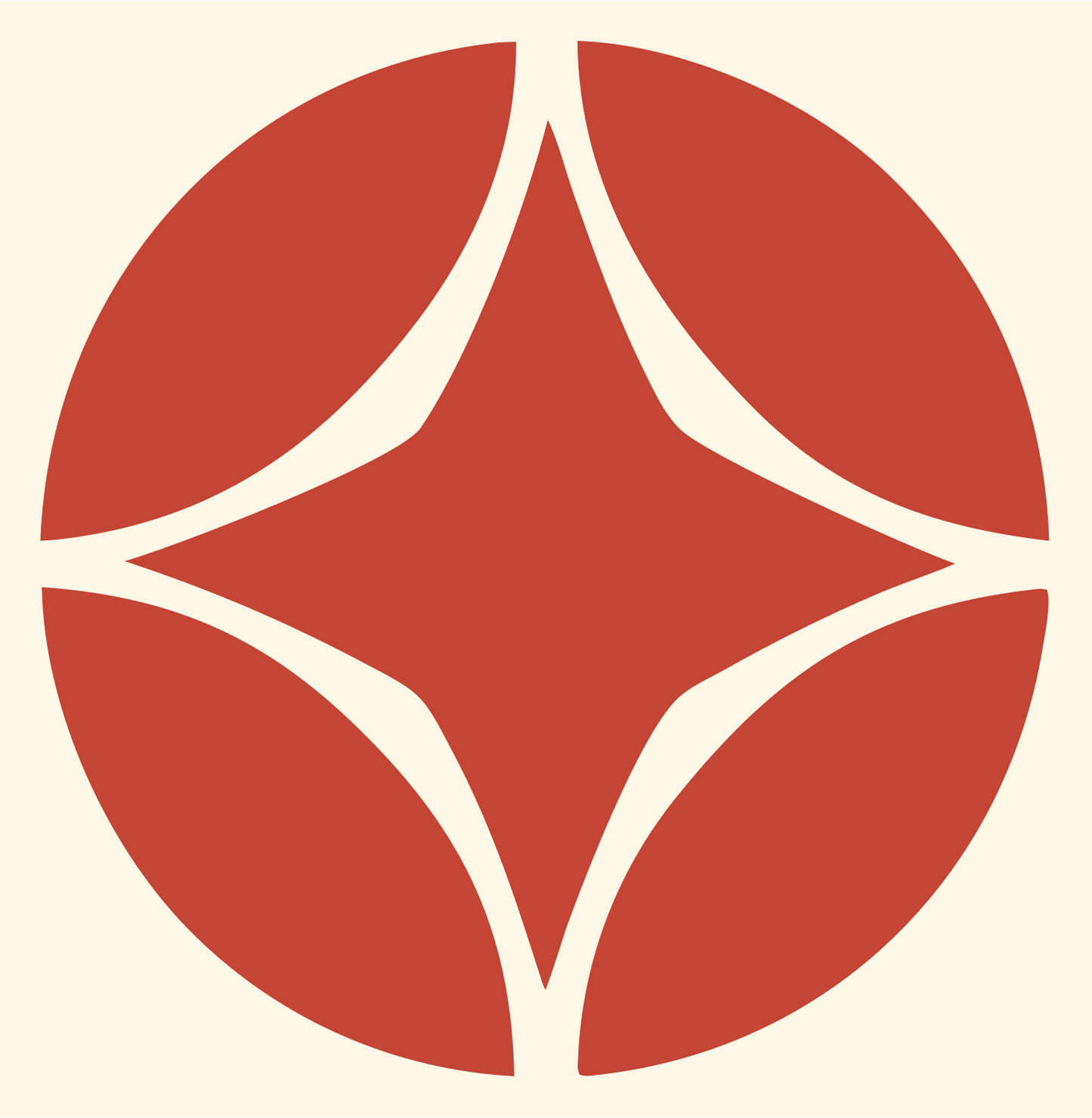 Negative Space Star Circle Mark #fff8e7/#c44536