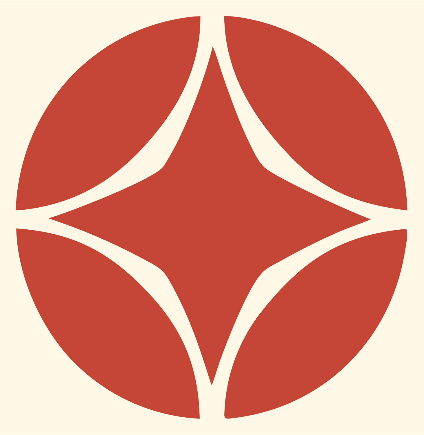 Negative Space Star Circle Mark #fff8e7/#c44536