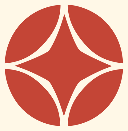 Negative Space Star Circle Mark #fff8e7/#c44536