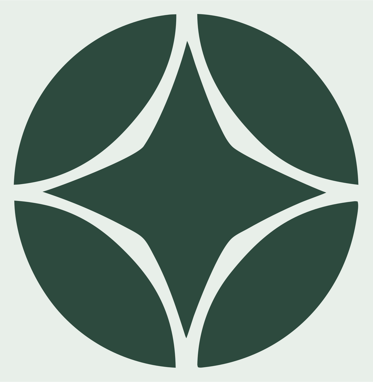 Negative Space Star Circle Mark #e8efe9/#2d4a3e