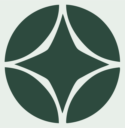 Negative Space Star Circle Mark #e8efe9/#2d4a3e