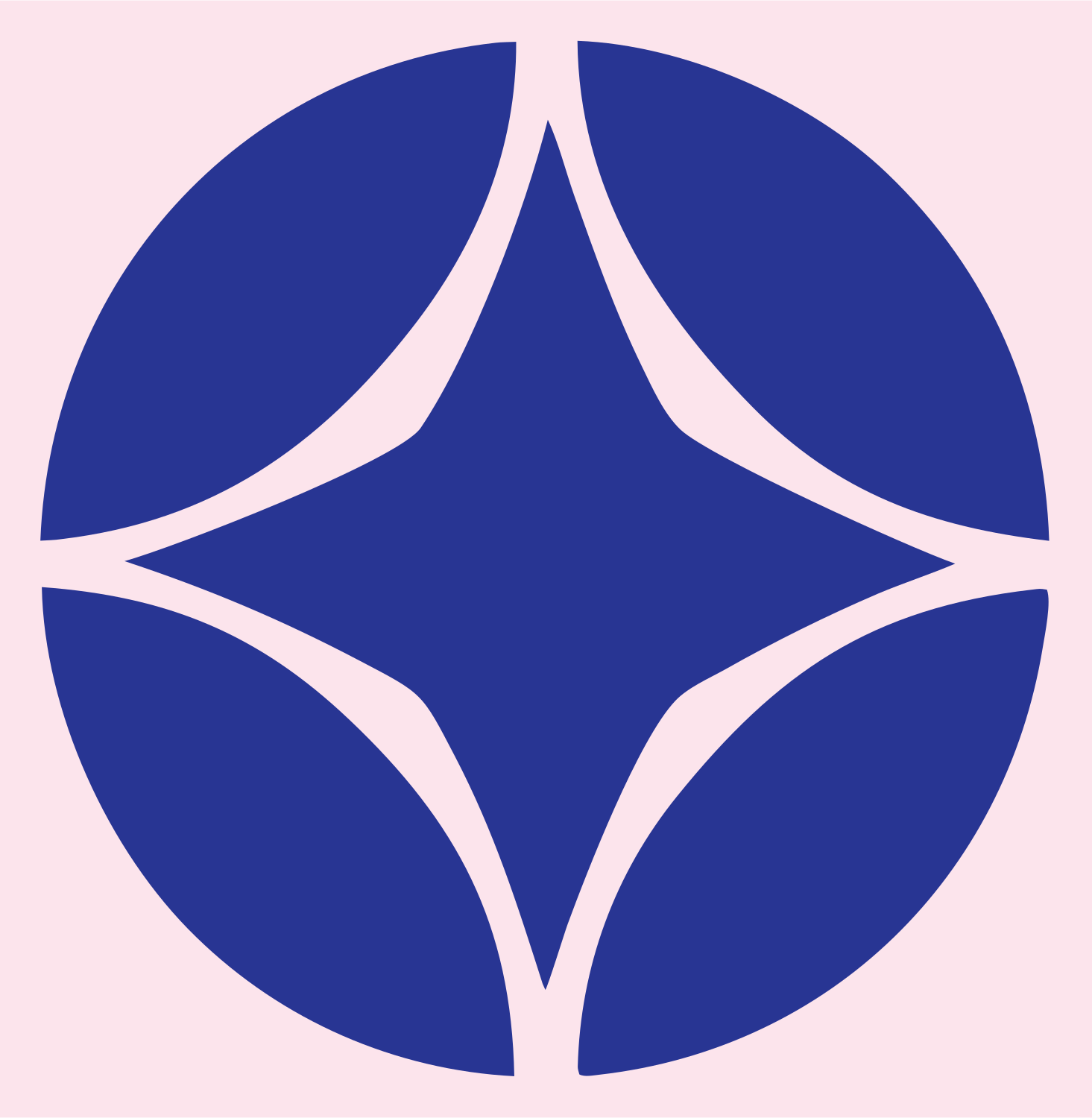 Negative Space Star Circle Mark #fce4ec/#283593