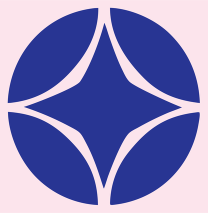 Negative Space Star Circle Mark #fce4ec/#283593