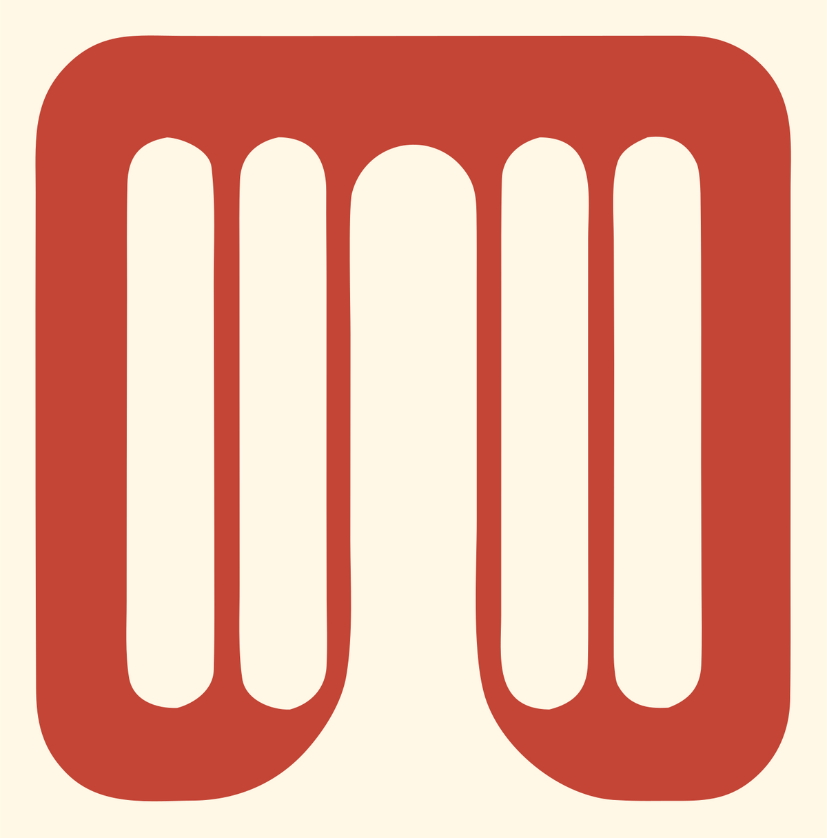 Negative Space Grid Drone Badge #fff8e7/#c44536
