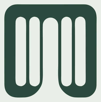 Negative Space Grid Drone Badge #e8efe9/#2d4a3e