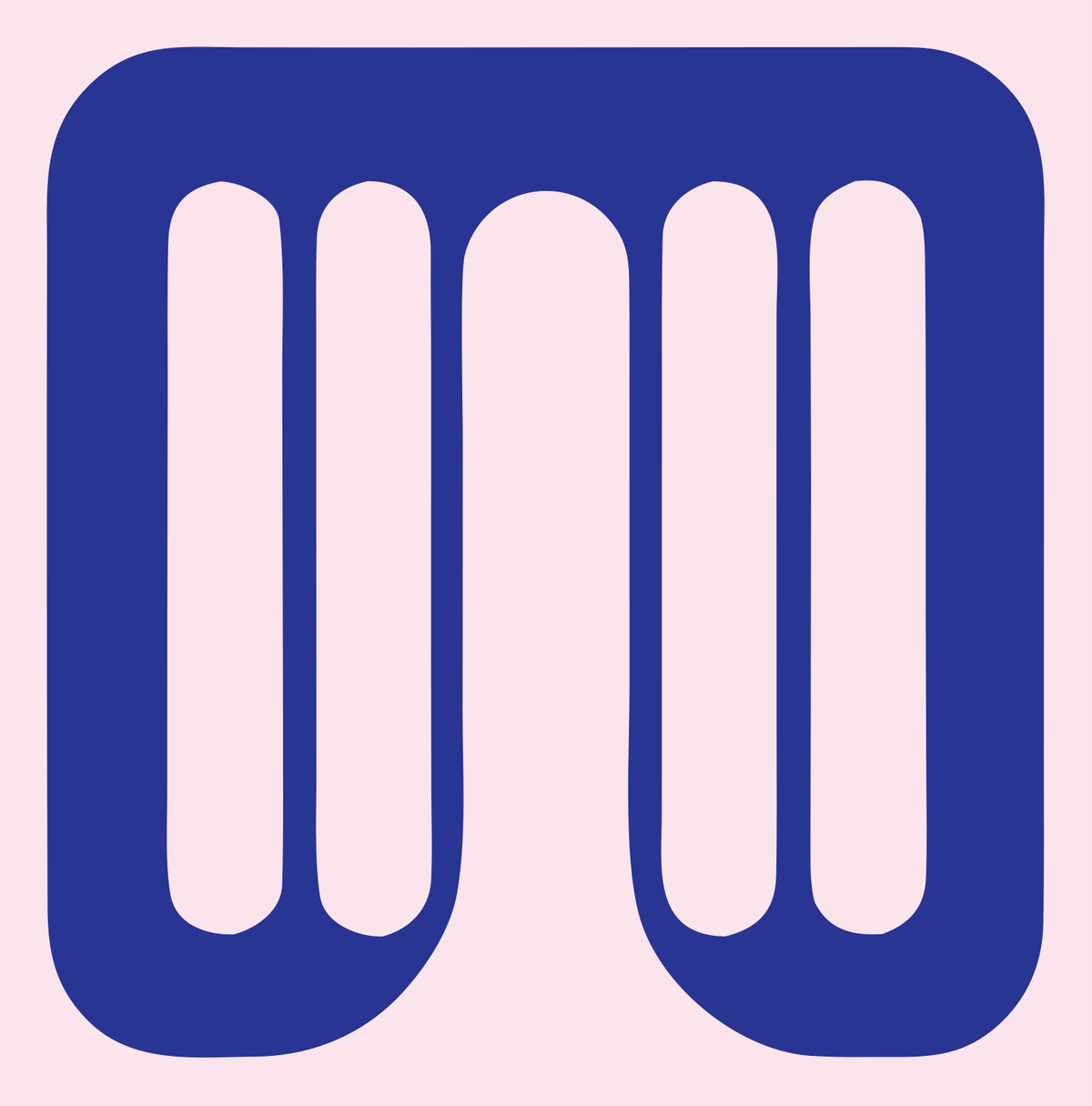 Negative Space Grid Drone Badge #fce4ec/#283593