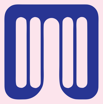 Negative Space Grid Drone Badge #fce4ec/#283593