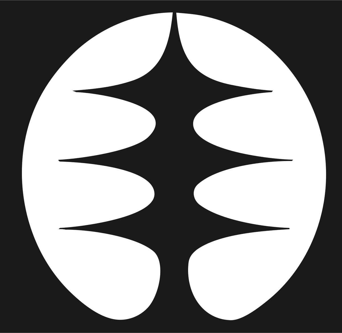 Negative Space Signal Wave Badge #1a1a1a/#ffffff