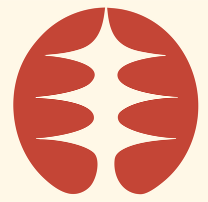 Negative Space Signal Wave Badge #fff8e7/#c44536