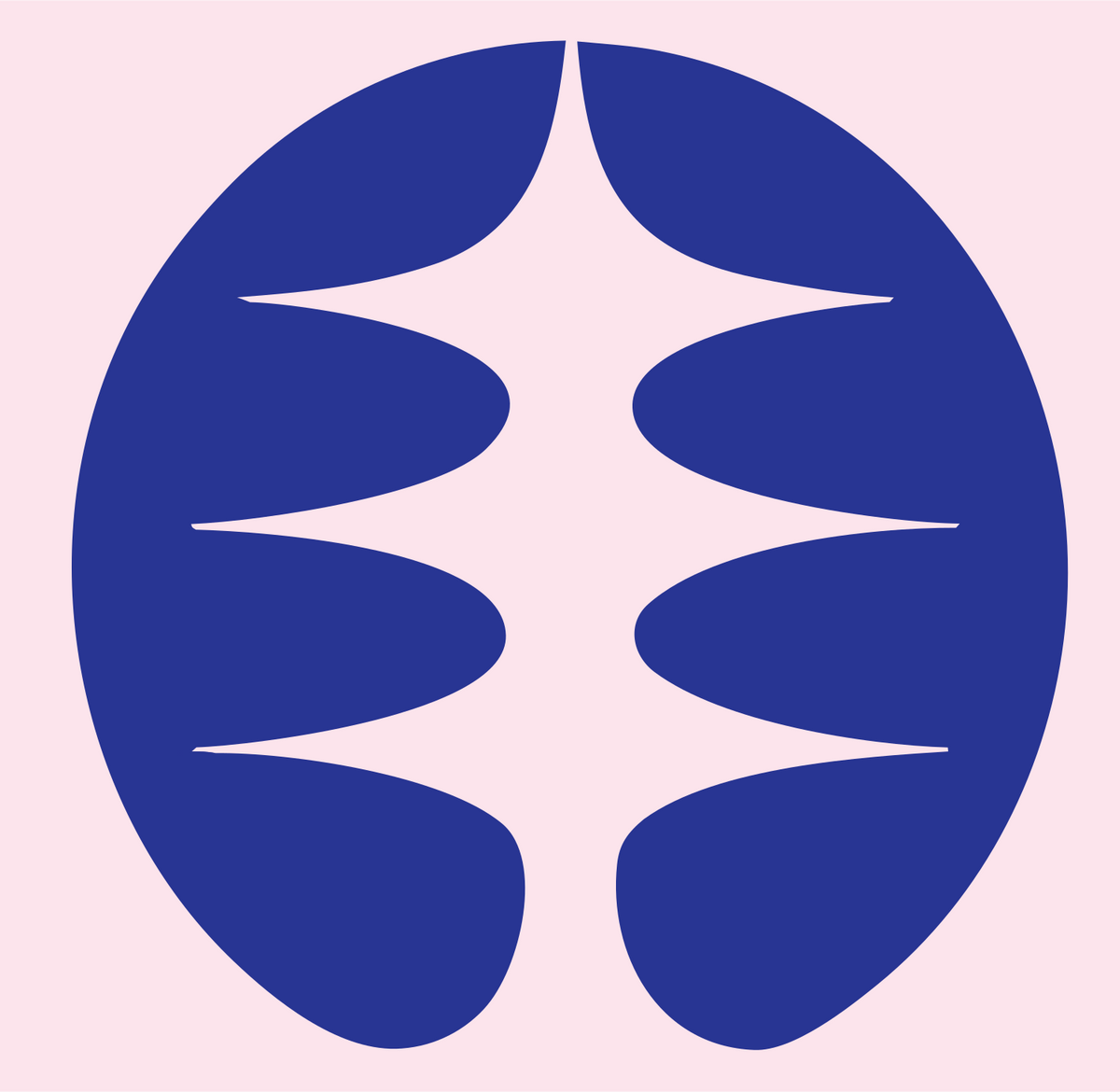 Negative Space Signal Wave Badge #fce4ec/#283593