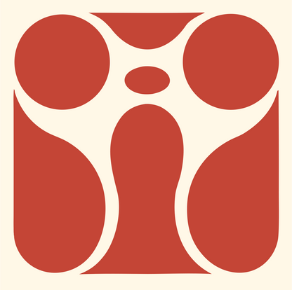 Negative Space Tree Drone Badge #fff8e7/#c44536