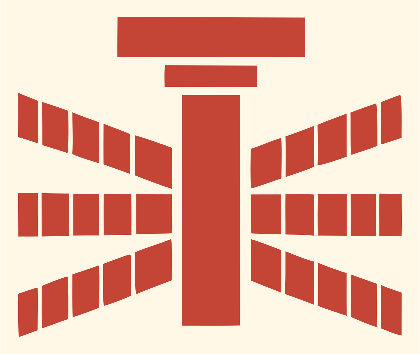 Blocky Drone Propeller Mark #fff8e7/#c44536