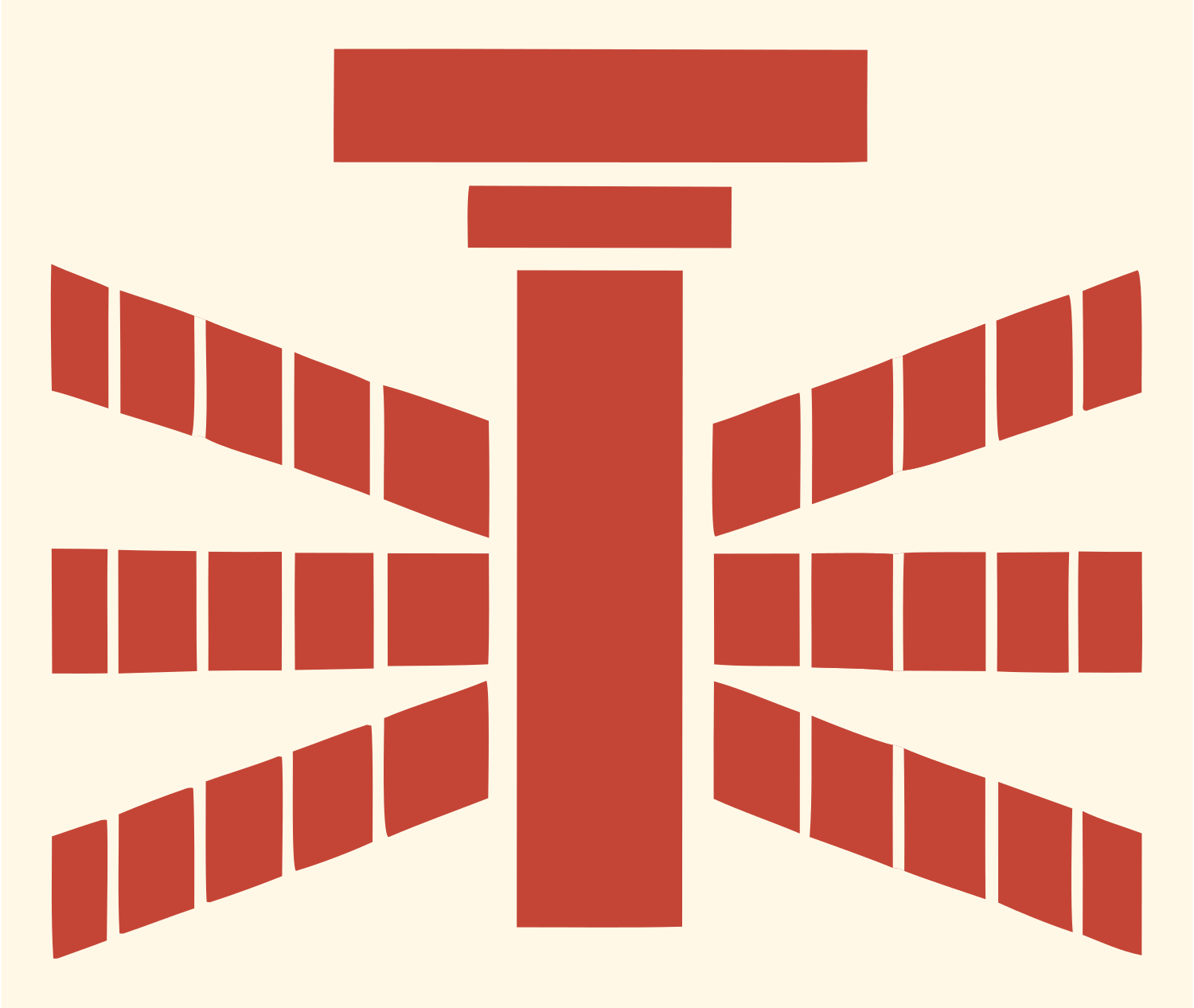 Blocky Drone Propeller Mark #fff8e7/#c44536
