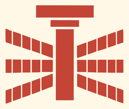 Blocky Drone Propeller Mark #fff8e7/#c44536