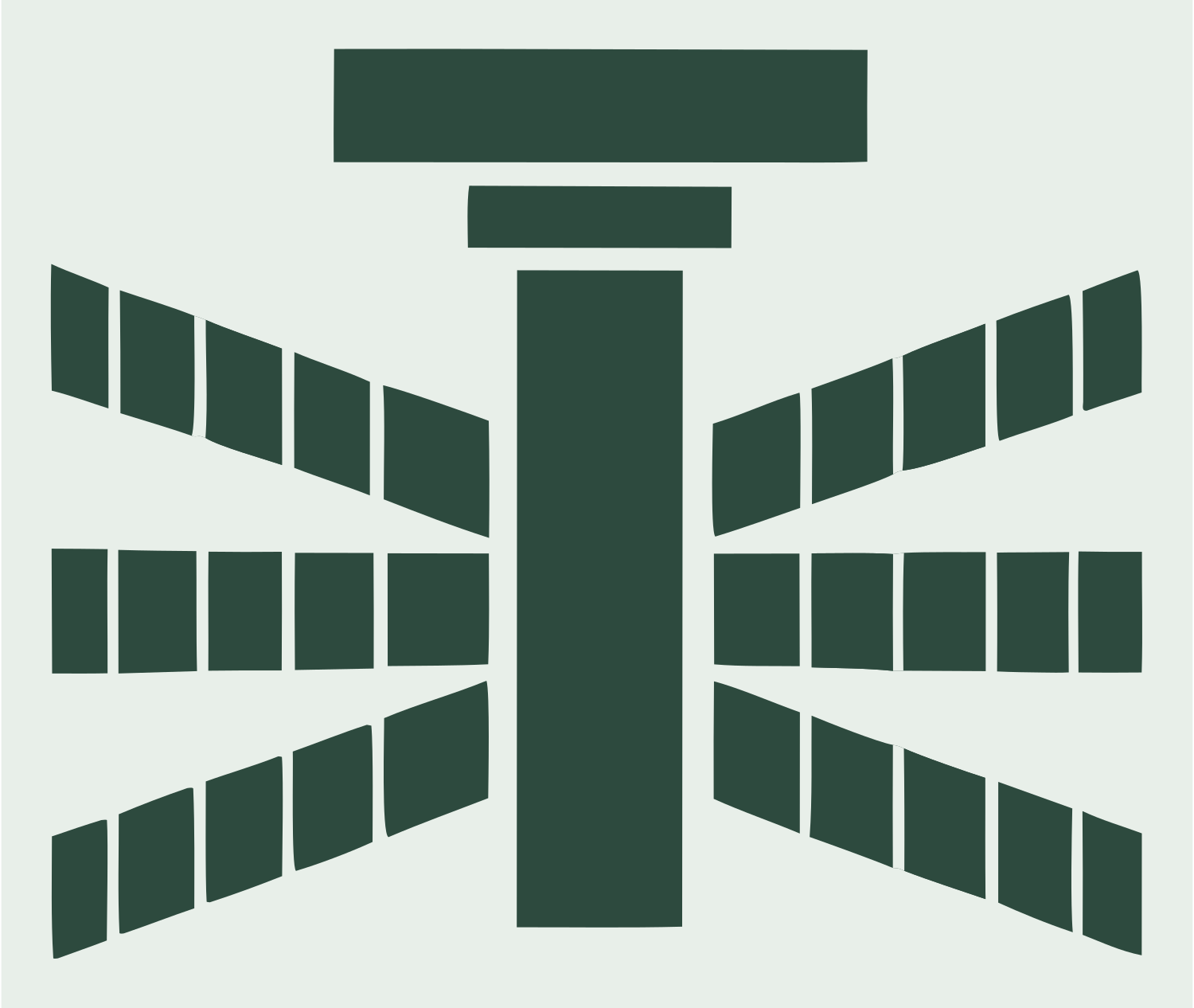 Blocky Drone Propeller Mark #e8efe9/#2d4a3e