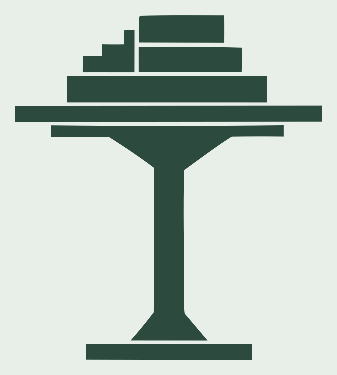 Blocky Tower Drone Mark #e8efe9/#2d4a3e