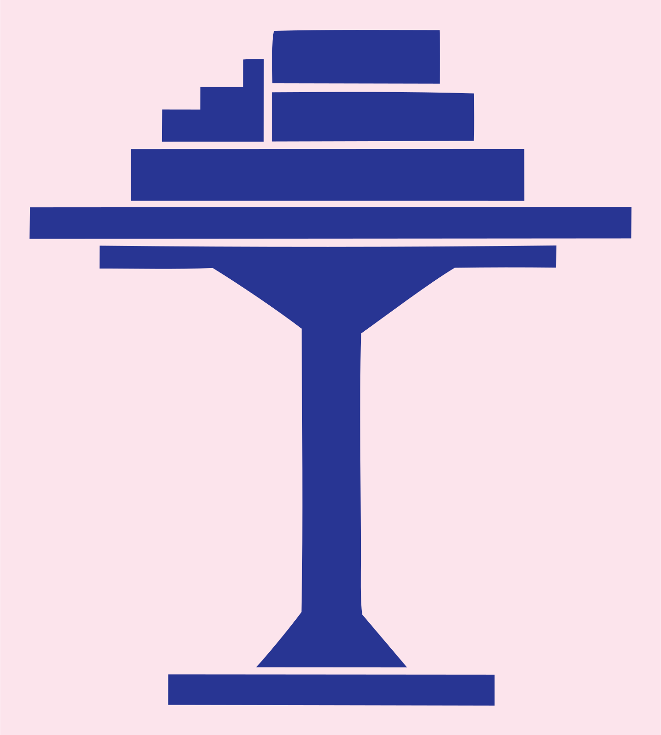 Blocky Tower Drone Mark #fce4ec/#283593