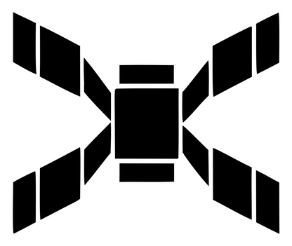Chunky Satellite Drone Badge #ffffff/#000000