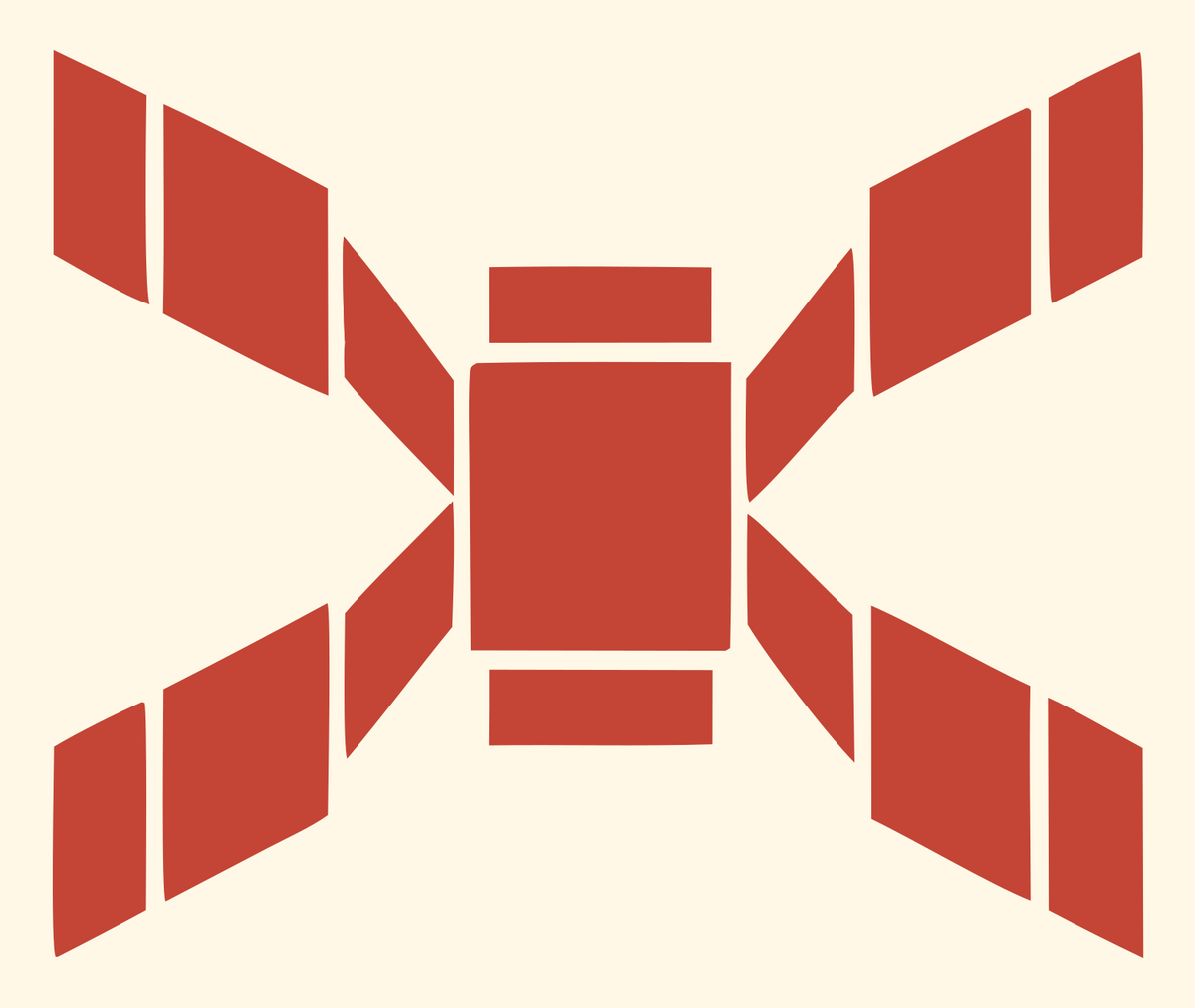 Chunky Satellite Drone Badge #fff8e7/#c44536
