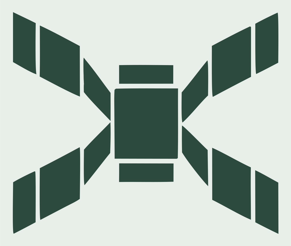 Chunky Satellite Drone Badge #e8efe9/#2d4a3e