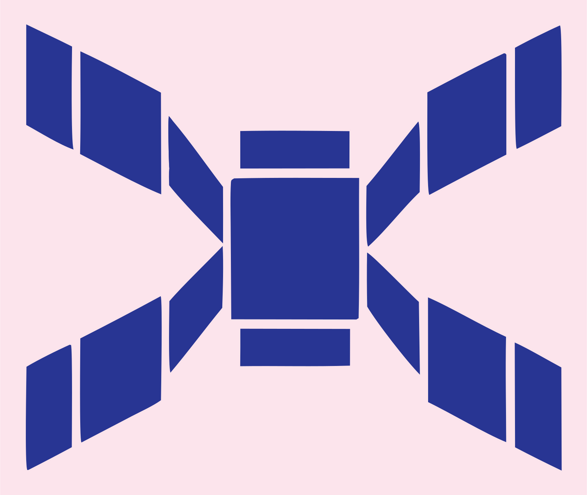 Chunky Satellite Drone Badge #fce4ec/#283593