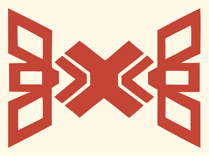 Geometric X Wing Drone Mark #fff8e7/#c44536