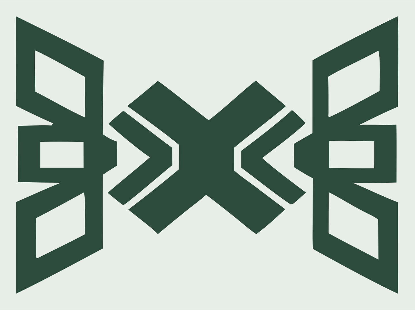 Geometric X Wing Drone Mark #e8efe9/#2d4a3e