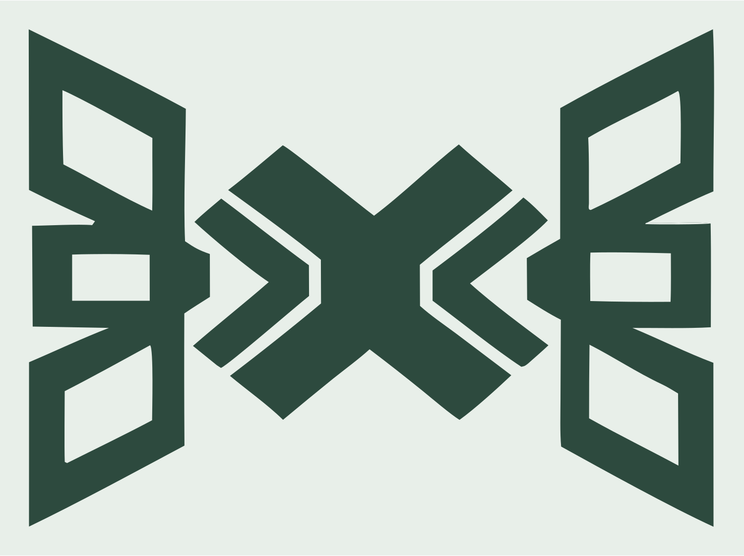 Geometric X Wing Drone Mark #e8efe9/#2d4a3e