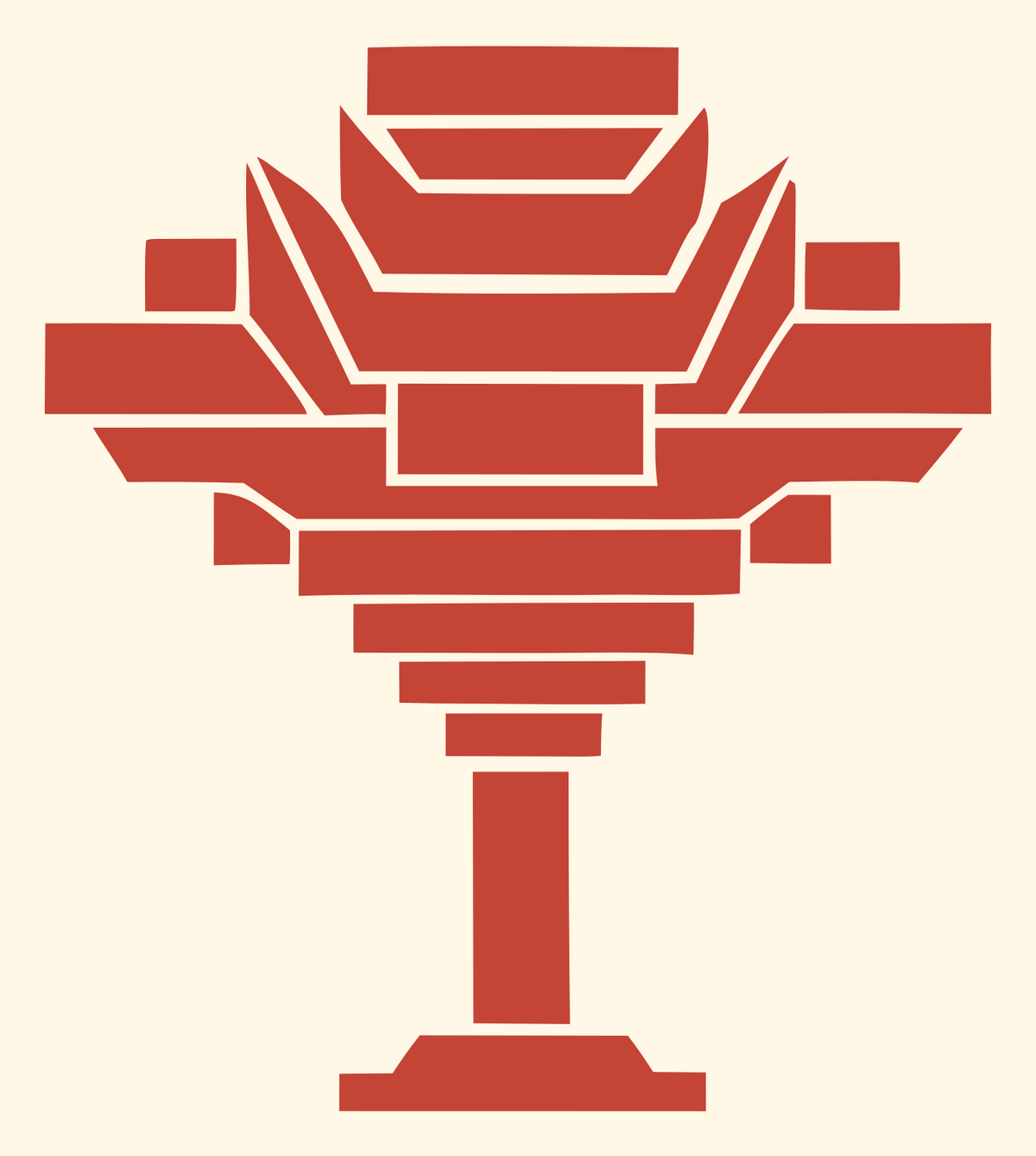 Chunky Goblet Drone Badge #fff8e7/#c44536