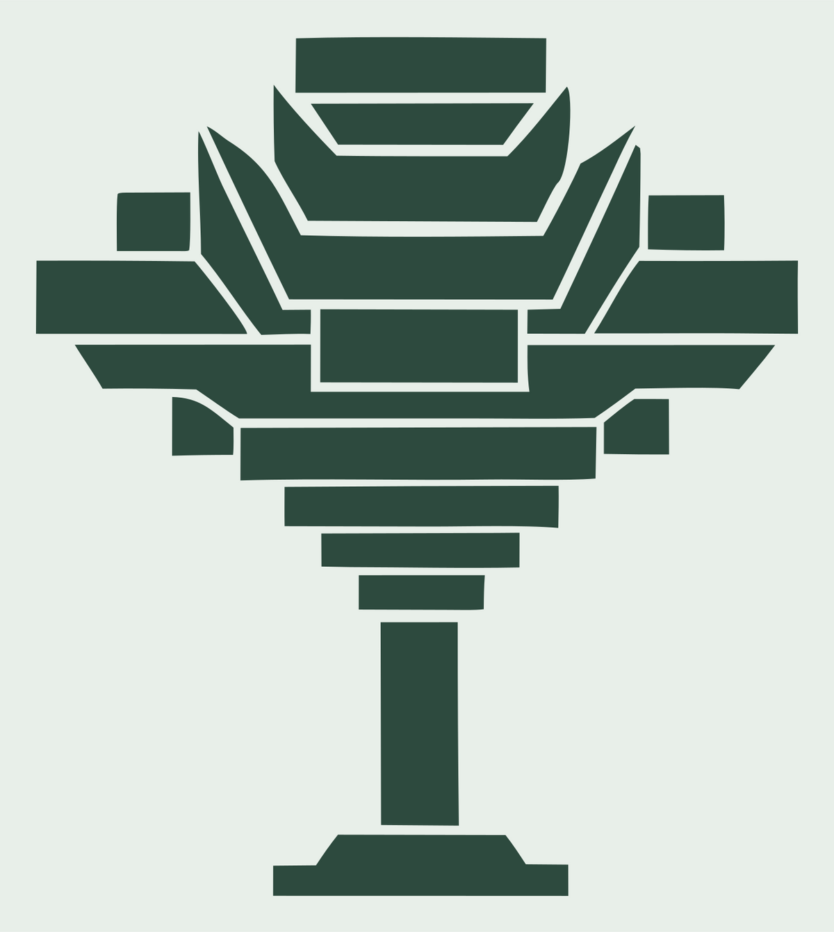Chunky Goblet Drone Badge #e8efe9/#2d4a3e