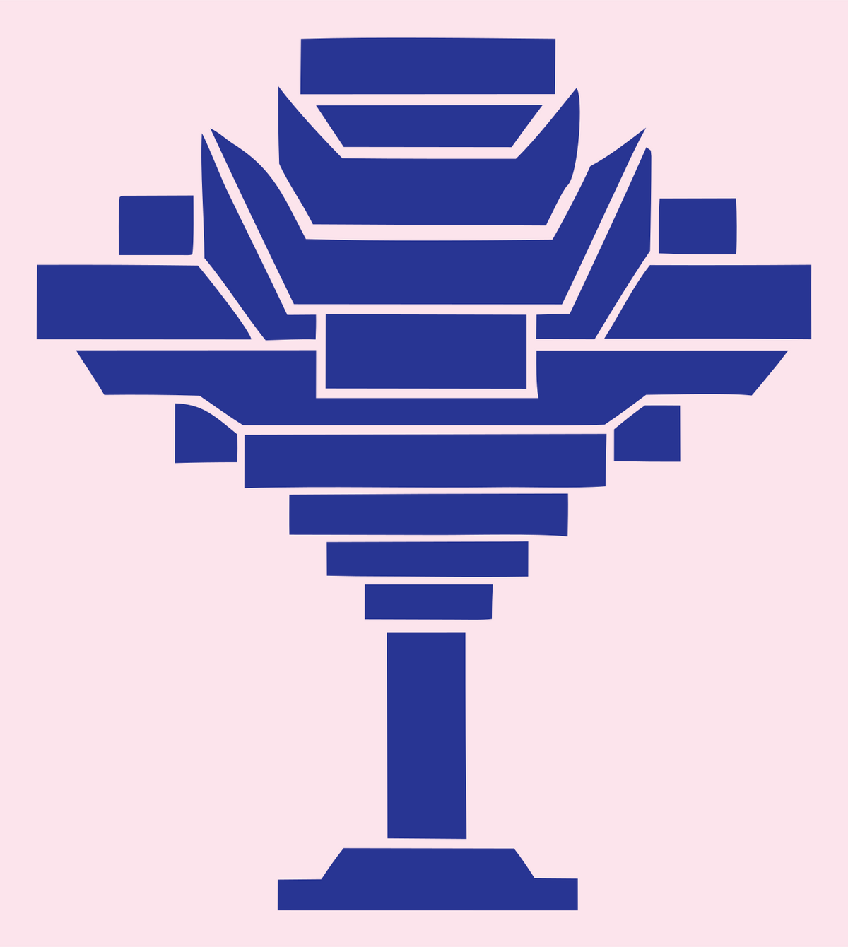 Chunky Goblet Drone Badge #fce4ec/#283593