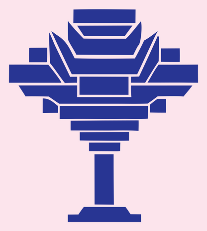 Chunky Goblet Drone Badge #fce4ec/#283593