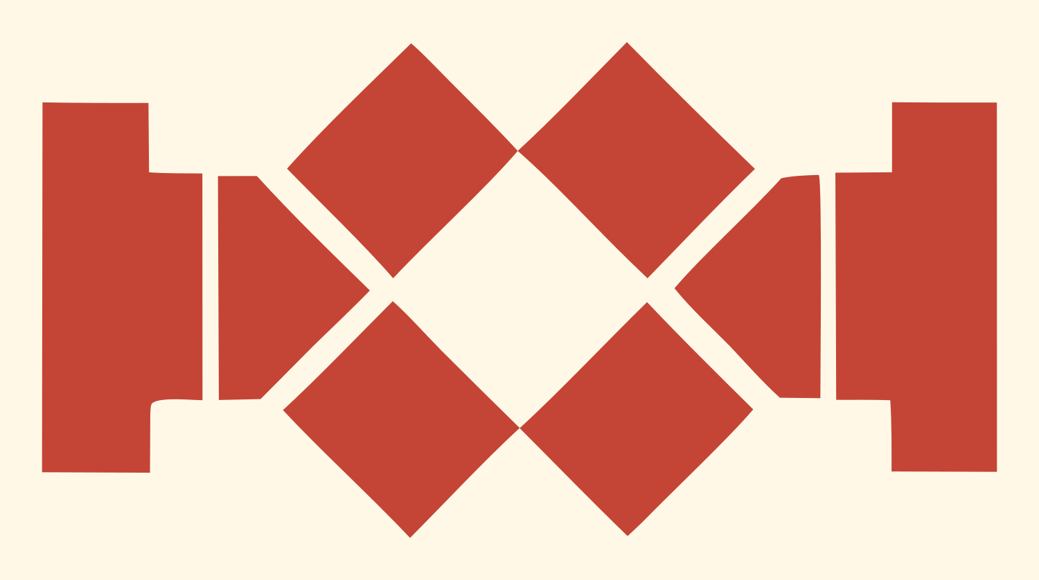 Bold Diamond Grid Drone Mark #fff8e7/#c44536