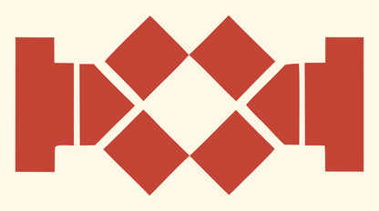 Bold Diamond Grid Drone Mark #fff8e7/#c44536