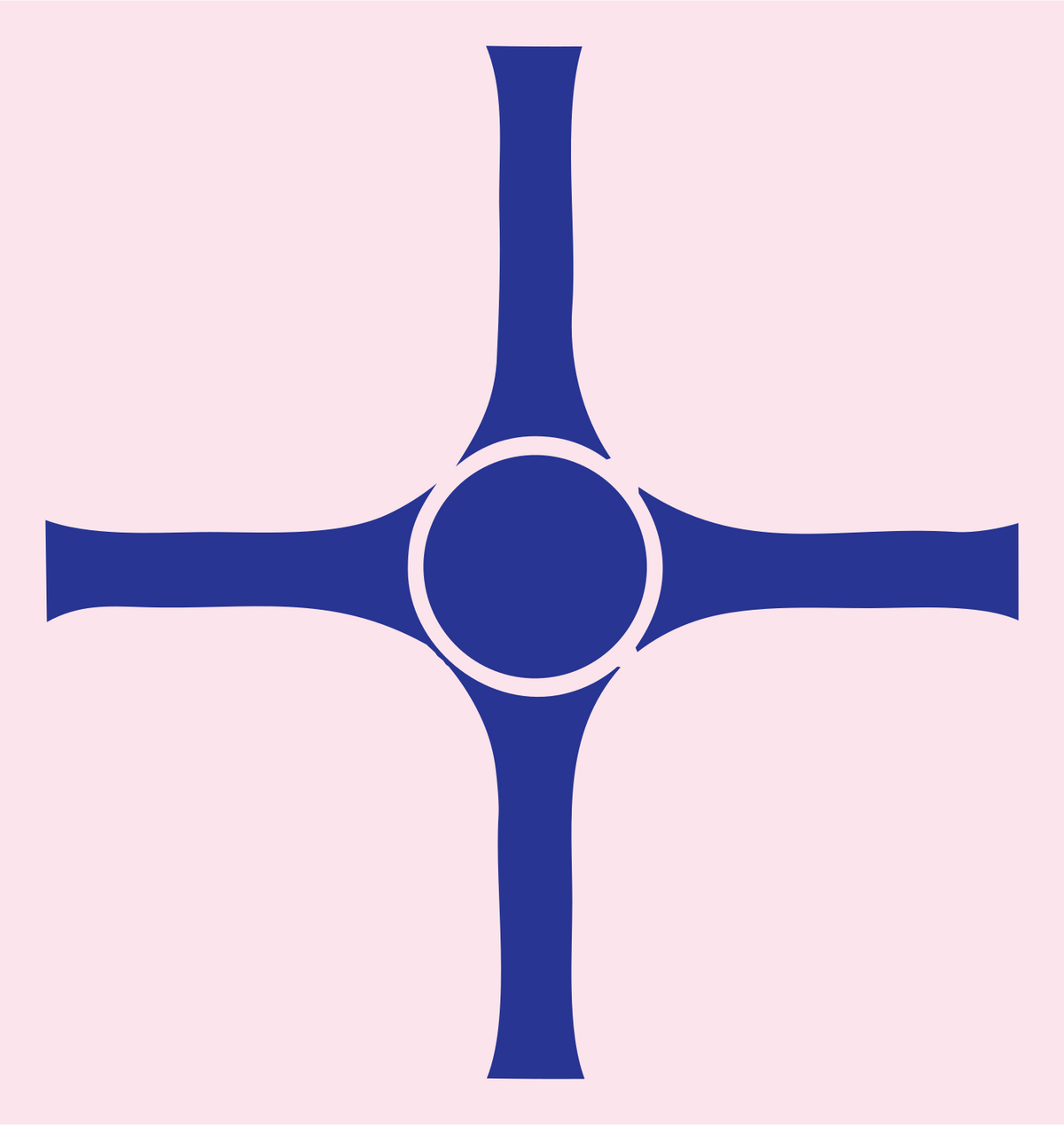 Roundabout Drone Crosshair Mark #fce4ec/#283593