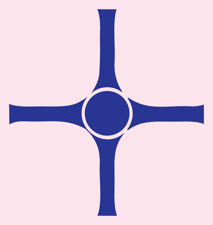 Roundabout Drone Crosshair Mark #fce4ec/#283593