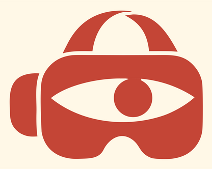 VR Goggles Eye Badge #fff8e7/#c44536