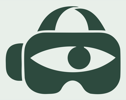 VR Goggles Eye Badge #e8efe9/#2d4a3e