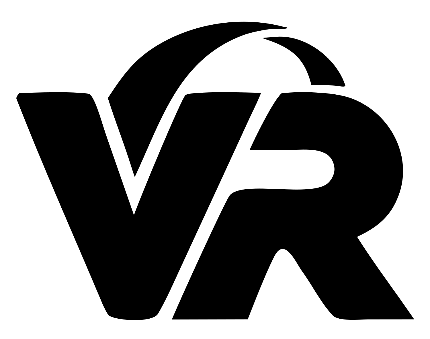 Bold VR Initials Globe Mark #ffffff/#000000
