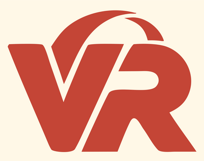Bold VR Initials Globe Mark #fff8e7/#c44536