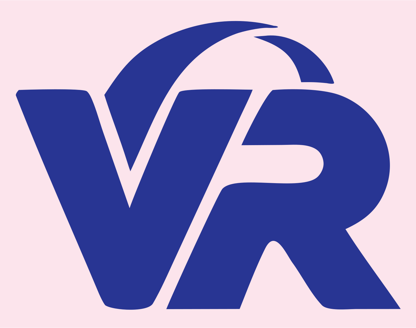 Bold VR Initials Globe Mark #fce4ec/#283593