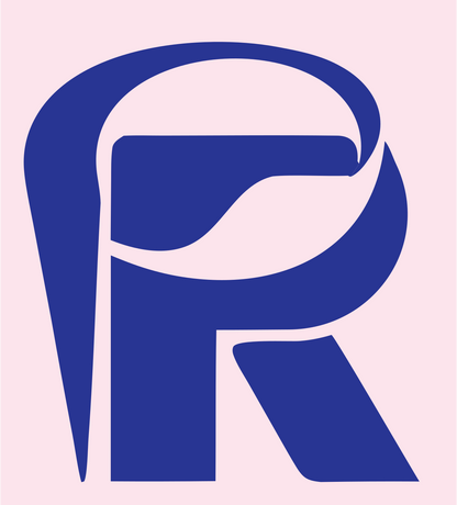 Bold Letter R VR Mark #fce4ec/#283593