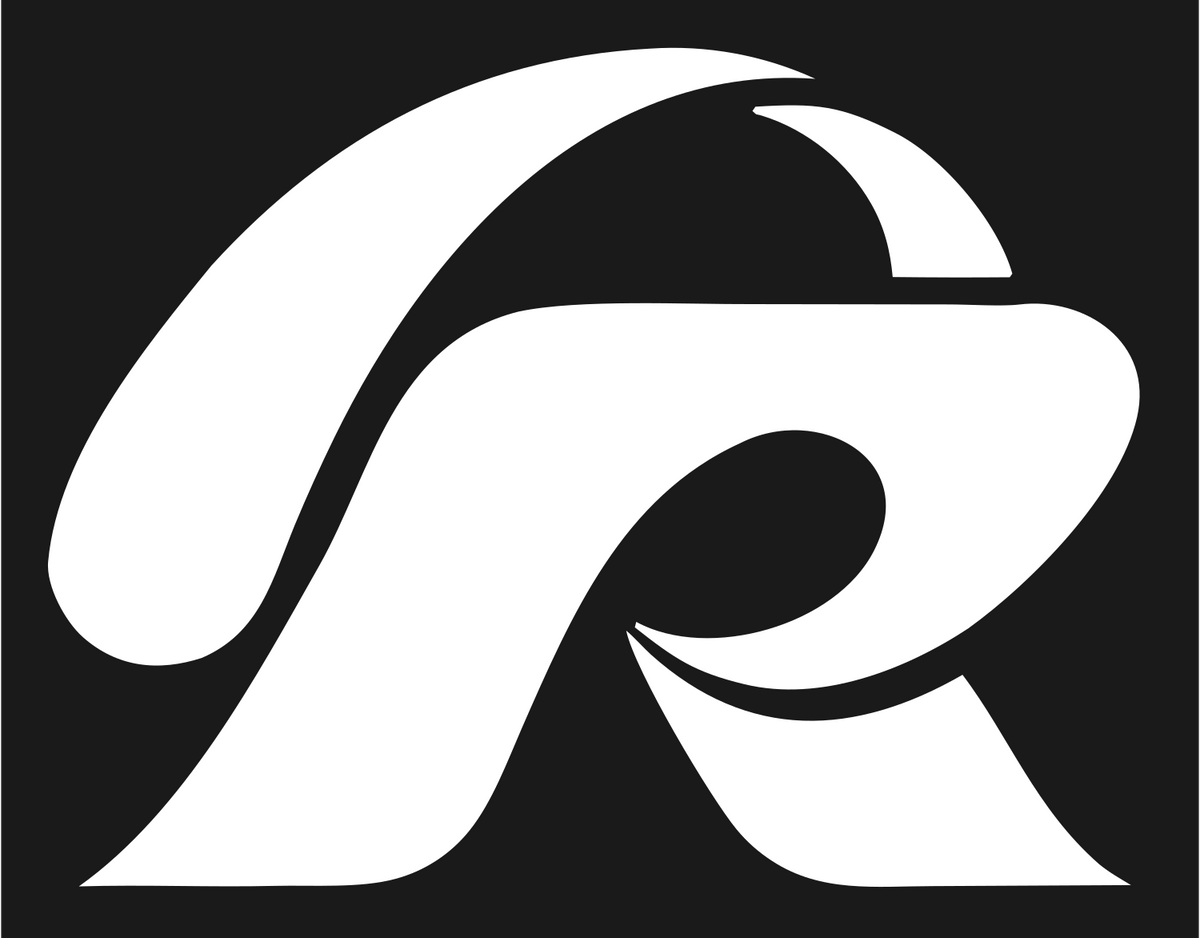 Bold Letter R Headset Mark #1a1a1a/#ffffff