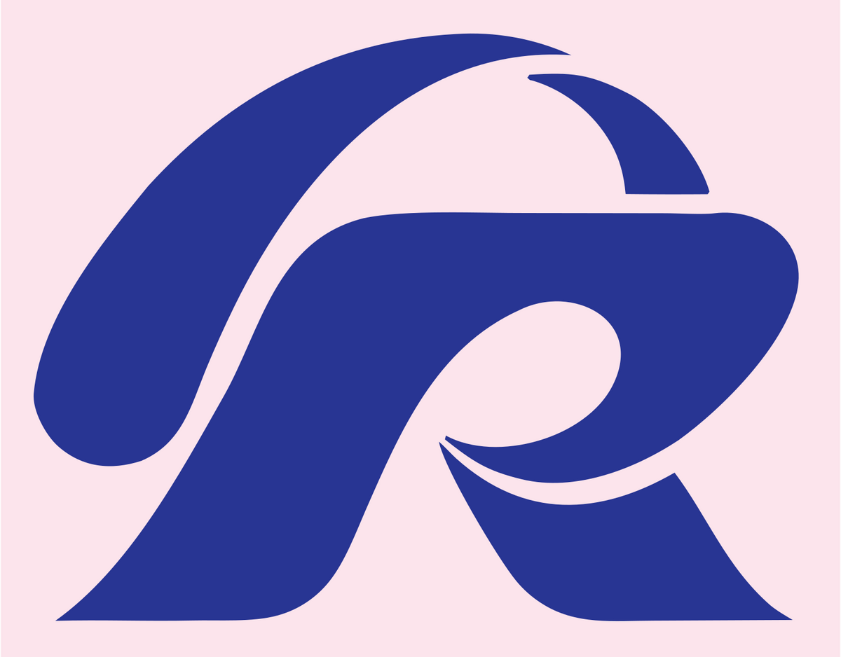 Bold Letter R Headset Mark #fce4ec/#283593