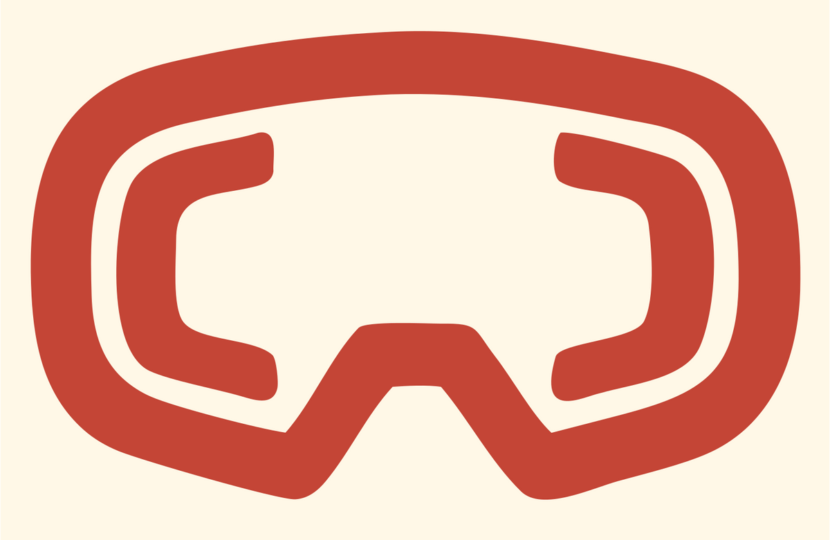 Ski Goggles Front Badge #fff8e7/#c44536