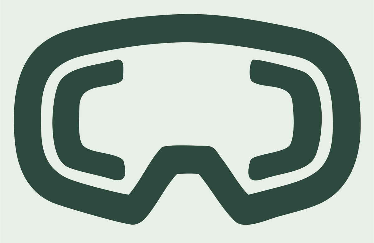 Ski Goggles Front Badge #e8efe9/#2d4a3e