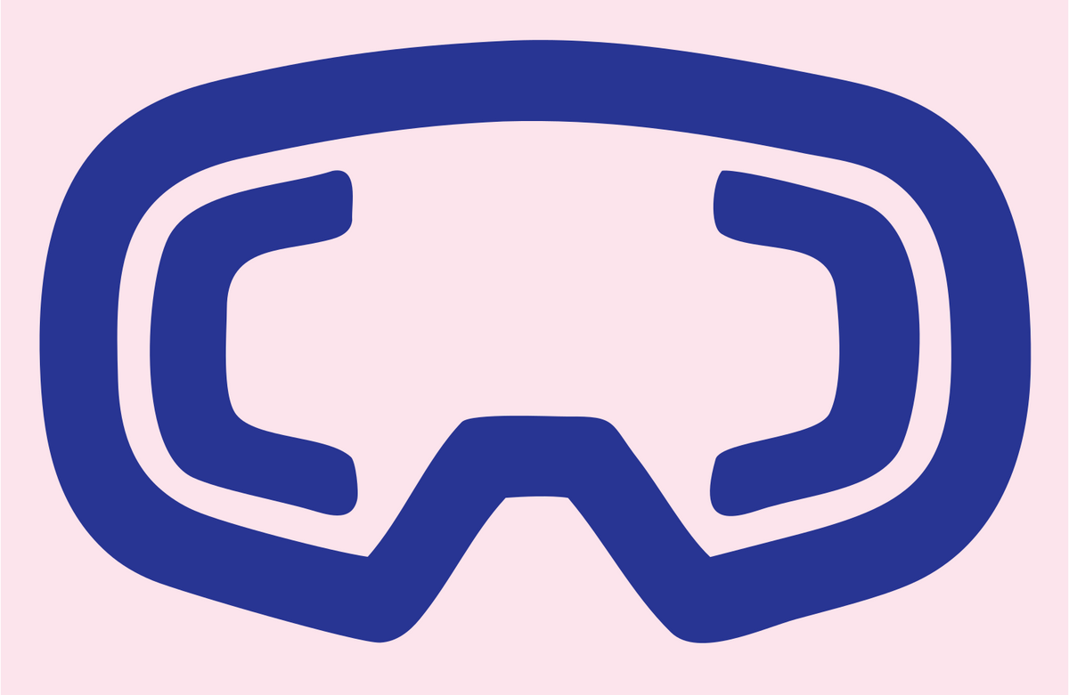 Ski Goggles Front Badge #fce4ec/#283593
